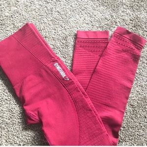 Gymshark seemless leggings, SM - red
